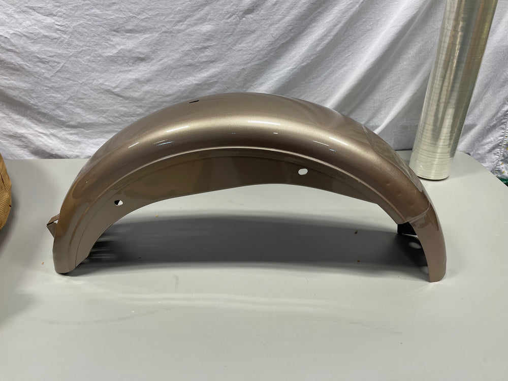 Harley-Davidson Softail Rear Fender Champagne Gold Metallic w/ Chrome Bracket OEM