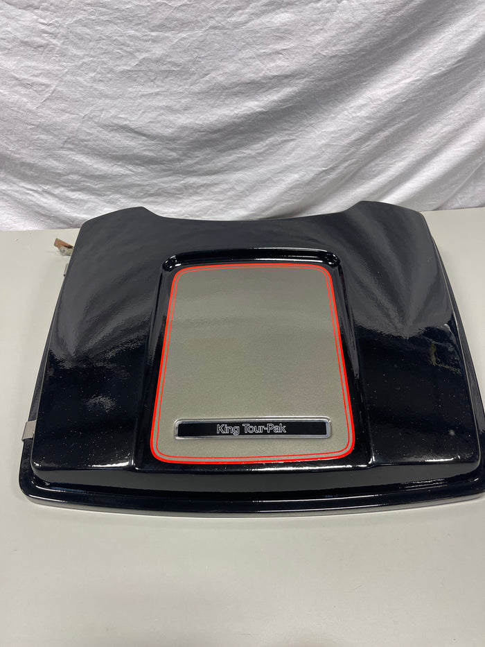 Harley King Tour-Pak Lid Black w/ Red Pinstripe Electra Glide Touring 80-13 OEM