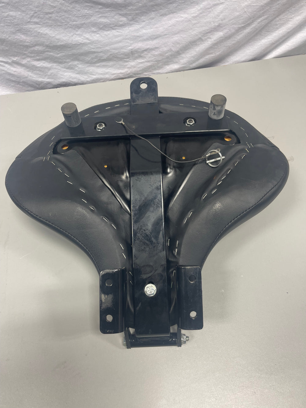 Harley Solo Seat Carbon Fiber Look Black w/ Rear Mounting Bracket Used