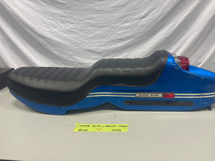 Harley FX Super Glide Boattail Rear Fender Seat Tail Section Blue 1971-1972 Used