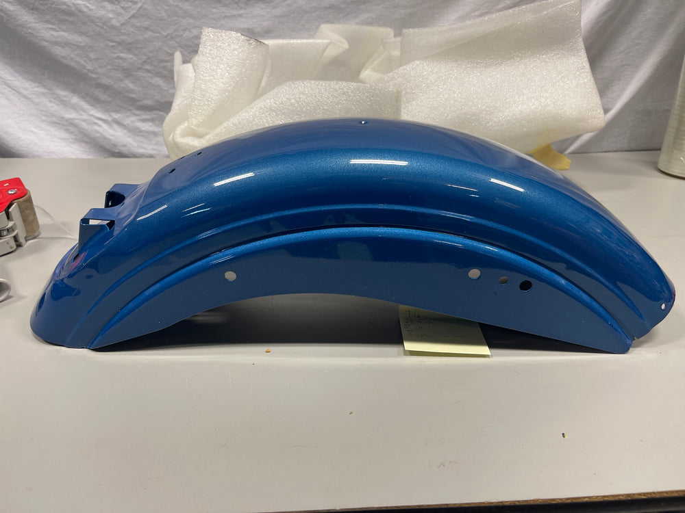 Harley-Davidson Softail Rear Fender Metallic Blue w/ Chrome Bracket FXST FLST