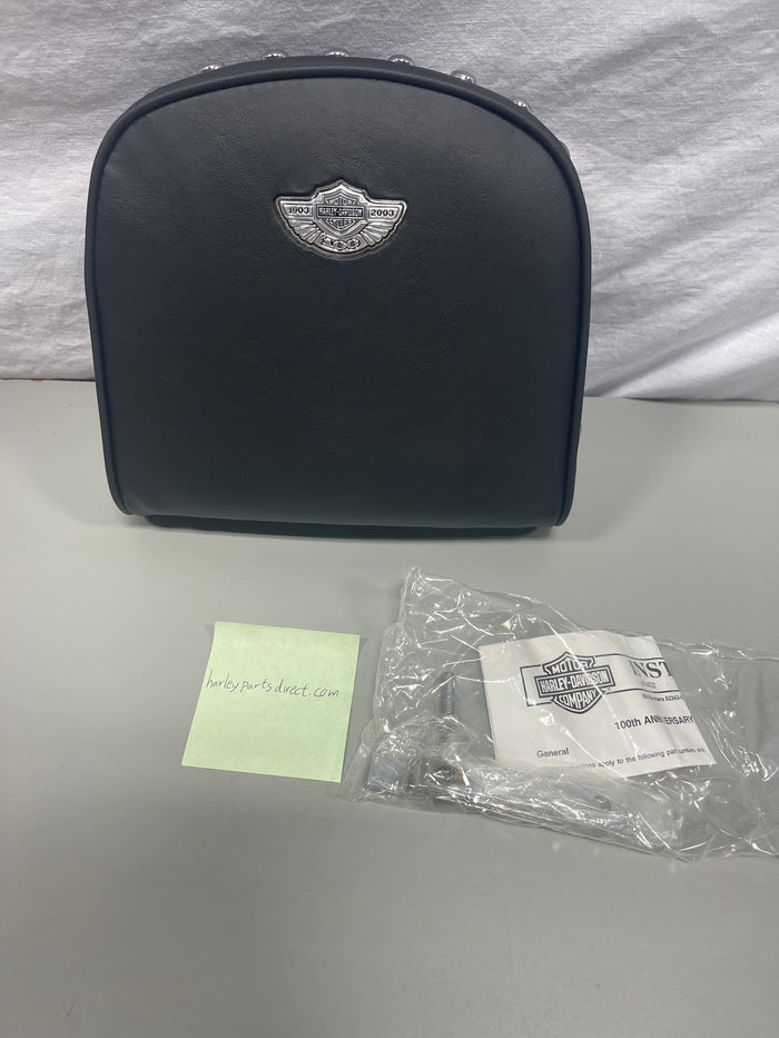 NOS Harley 100th Anniversary Backrest Pad Medallion FLSTC FXSTC Studded