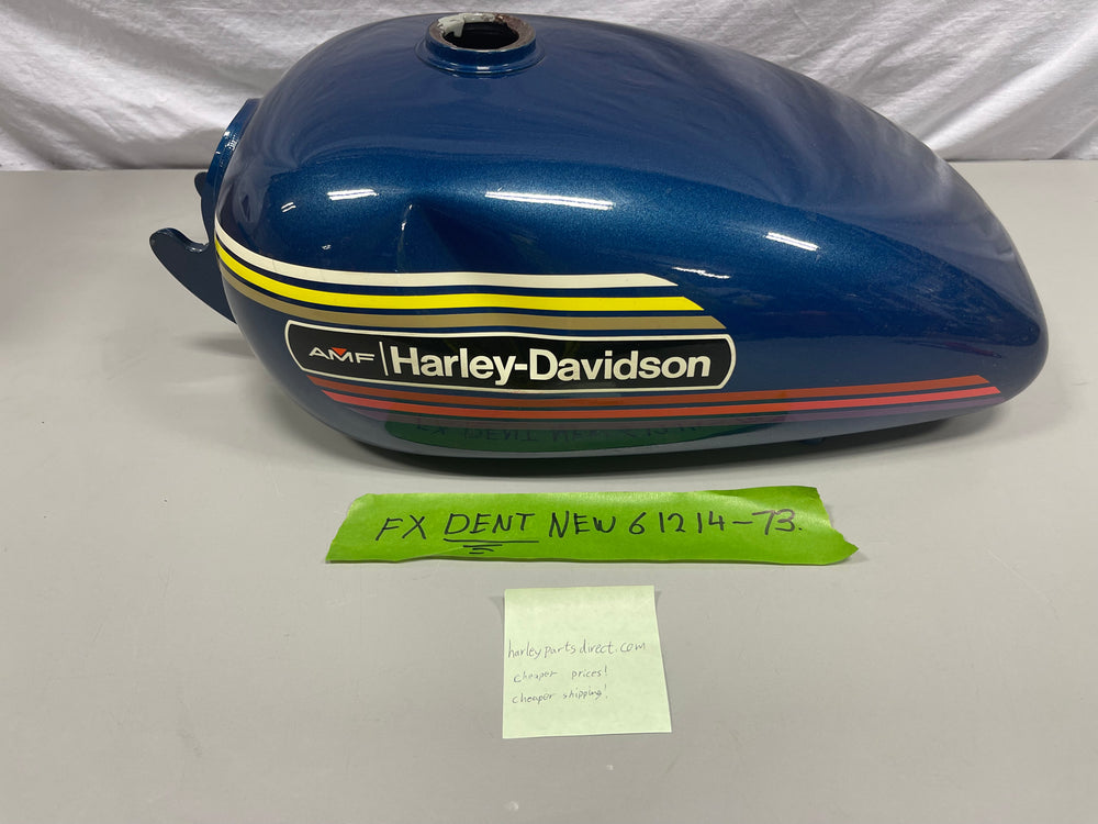 NOS Harley FX Super Glide Gas Tank Metallic Blue 61214-73 AMF Shovelhead OEM