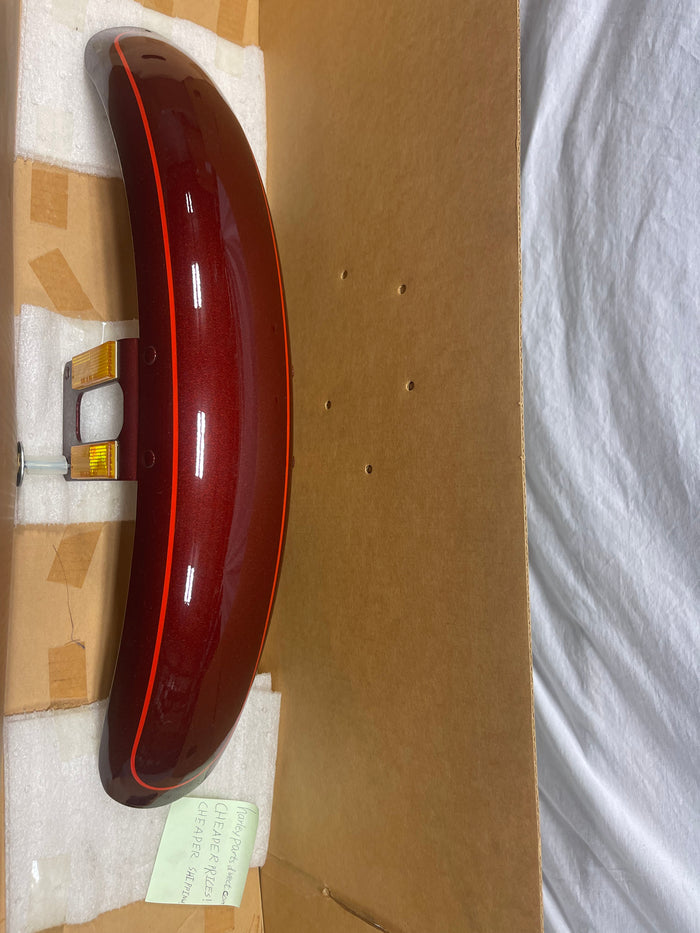 NOS Harley FX Front Fender Candy Red Orange Pinstripe 1987 1988 98642B OEM Evo